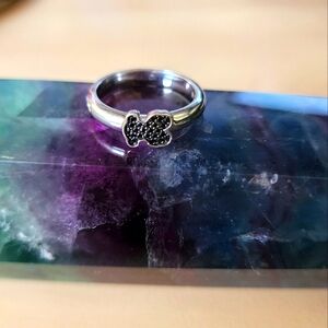 Silver Tous Gen Ring with Spinels Bear Motif